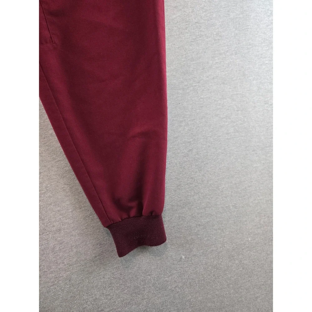 Figs Men's Joggers in Burgundy with Gray Drawstrings - Picture 8 of 14